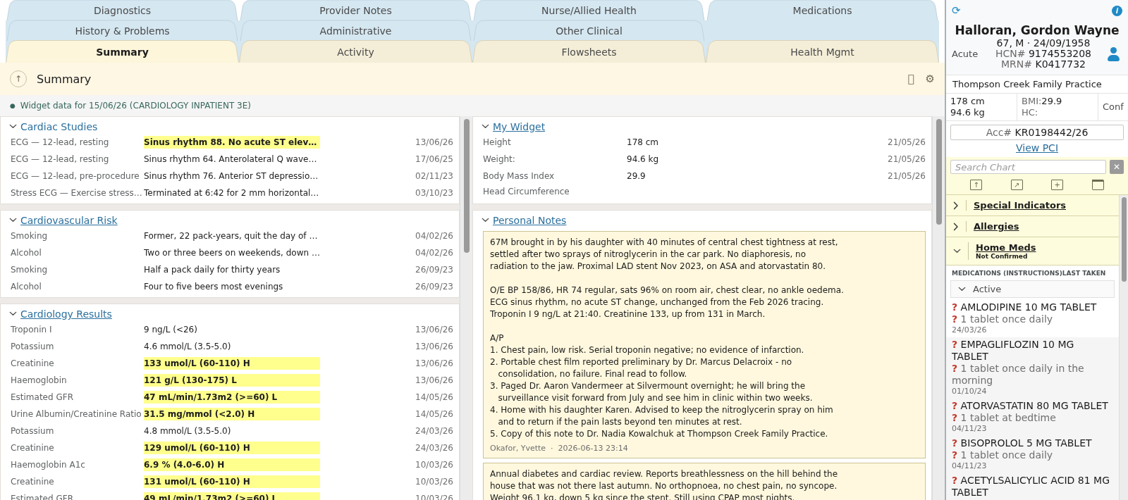 Box Draw Eval example: MEDITECH Expanse Web — Patient Summary