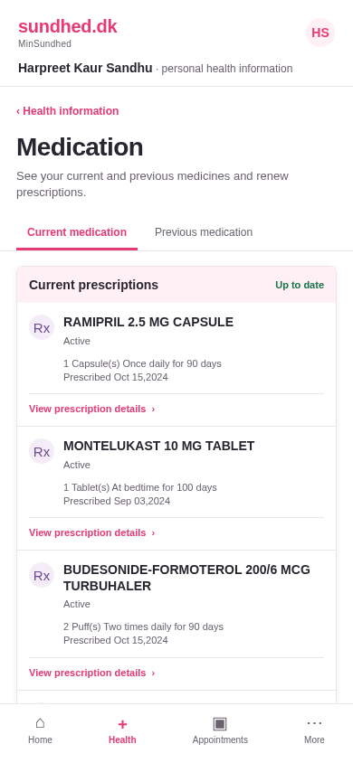 Box Draw Eval example: sundhed.dk MinSundhed — medication card